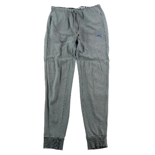Puma Jogging Essentials Logo Pants Jogger à bords-côtes Molleton gris chiné Homme Taille XL