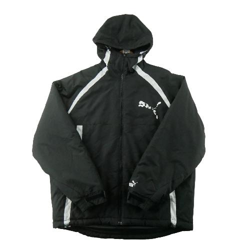 Puma Parka Coupe droite Logo Cat effet éclaboussé Veste rembourrée Y2K Homme Taille L Noir