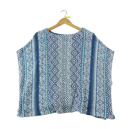 Sportswear - Lauren Ralph Lauren Pull Poncho en lin Femme Taille S Bleu - photo 7
