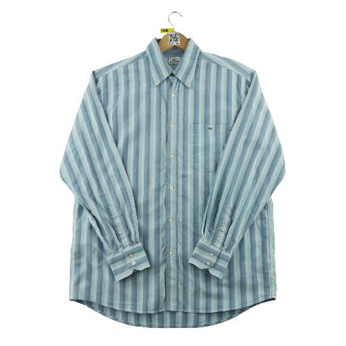 Lacoste Chemise classique Homme Taille L à rayures Bleu clair