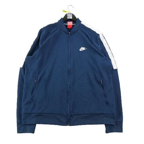Nike Veste Bandes blanches manches Swoosh poitrine Col montant Homme Taille XL Marine