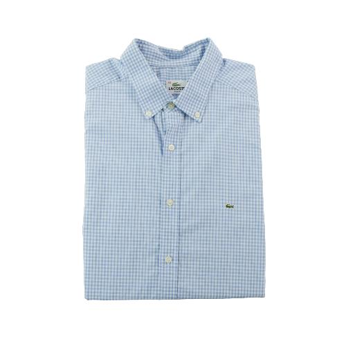 Lacoste Chemise classique Homme Taille XL à carreaux Bleu clair