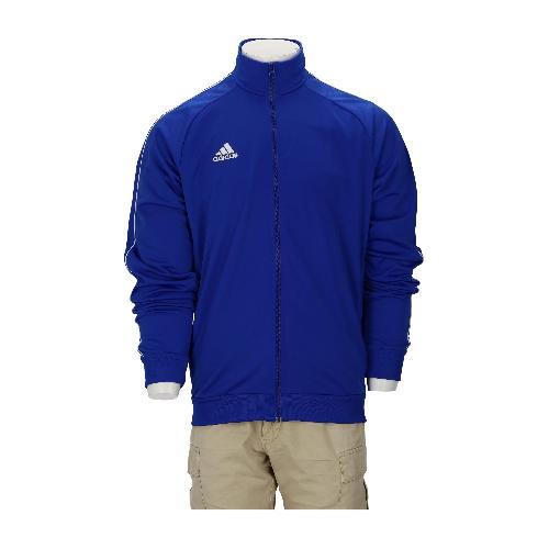 Adidas Veste de survêtements Col montant Manches raglan Liserés blancs Homme Taille L Bleu