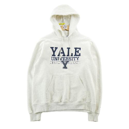 Champion Sweat à capuche Yale University Est. 1701 Y2K Coupe droite Homme Taille M Beige