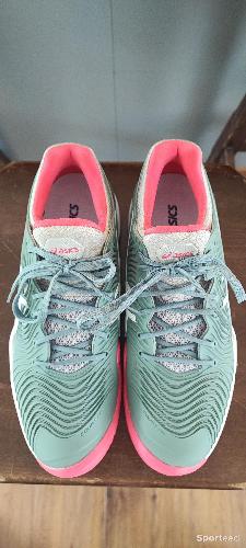 Tennis - Chaussures tennis / padel Terre Battue / Clay Asics Court FF 3 - Taille 40.5 - Vert d'eau et rose - photo 6