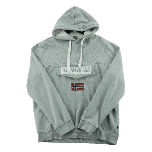 Napapijri Sweat à capuche Burgee Coupe regular Poche centrale à rabat Homme Taille L Gris