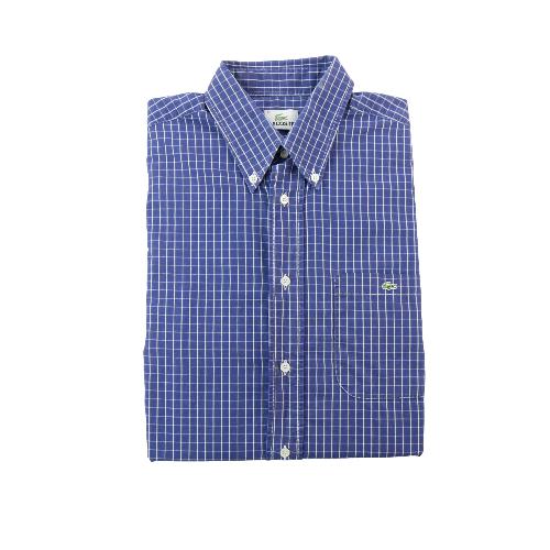 Lacoste Chemise classique Homme Taille M à carreaux Bleu