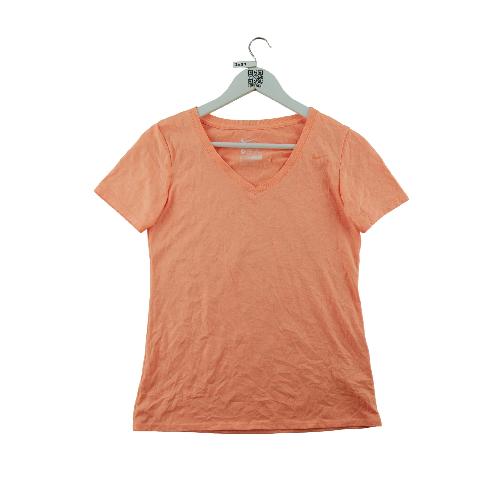 Nike T-shirt Legend V-Neck Tee Athletic Cut Dri-FIT Col V Effet chiné Femme Taille S Orange