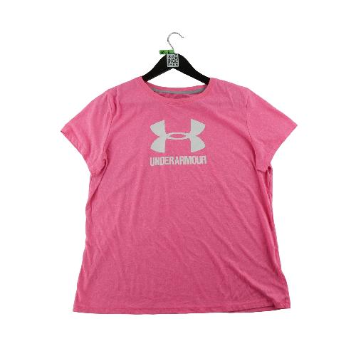 Under Armour T-shirt Grand logo UA Coupe standard Col rond Femme Taille M Rose