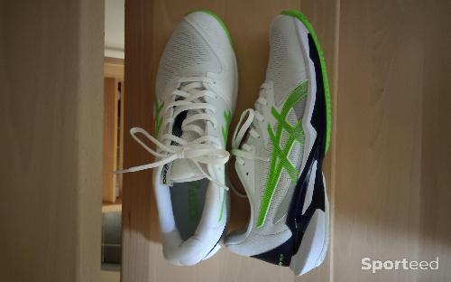 Tennis - Chaussures Asics Solution Speed FF 3 - Haut de gamme - Tennis et Padel - Blanc/Vert - T40 (Homme) - photo 6