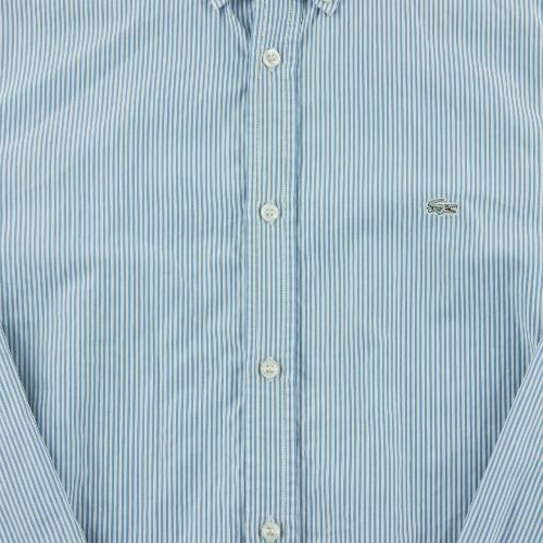 Sportswear - Lacoste Chemise classique Homme Taille S à rayures Bleu clair - photo 8