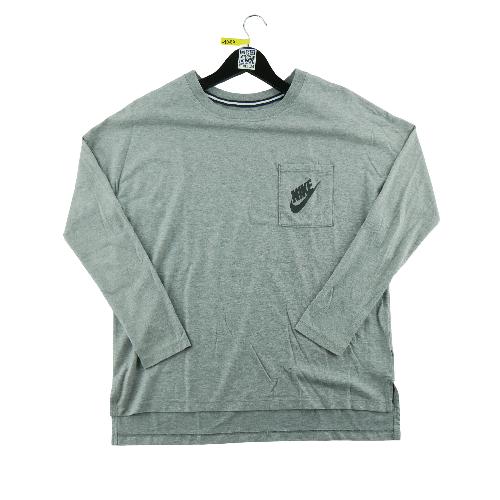 Nike T-shirt manches longues Signal Premium Long-Sleeve Pocket Tee Femme Taille M Gris