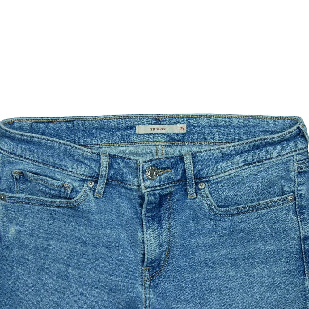 Sportswear - Levi Strauss Jean Levis 711 Taille W29/L30 Femme Bleu clair #QWE3107 - photo 4