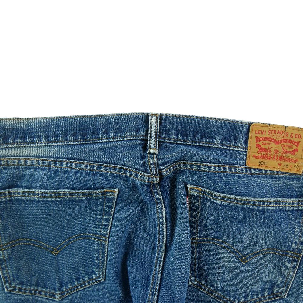 Sportswear - Levi Strauss Jean Levis 505 Regular Fit Taille W36/L30 Homme Bleu #QWE0016 - photo 5