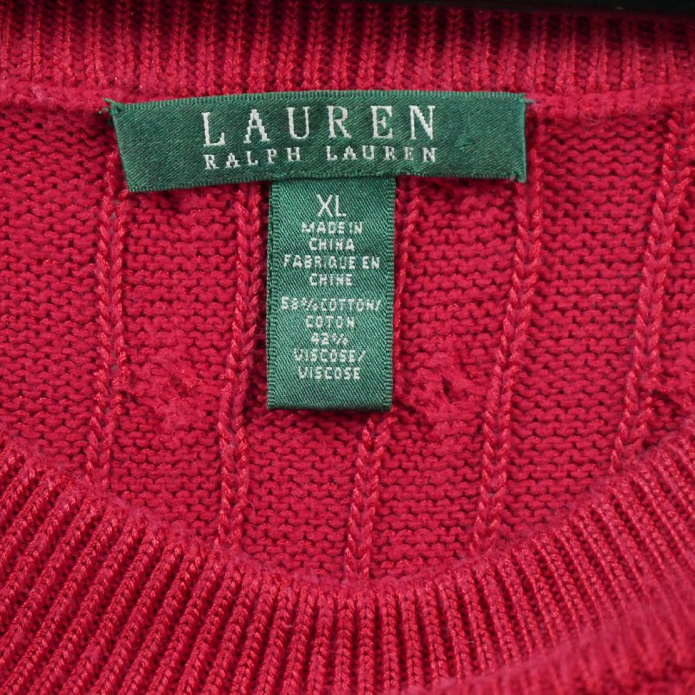 Golf - Polo Ralph Lauren Pull en maille torsadée Femme Taille XL Rouge #QWE3332 - photo 5