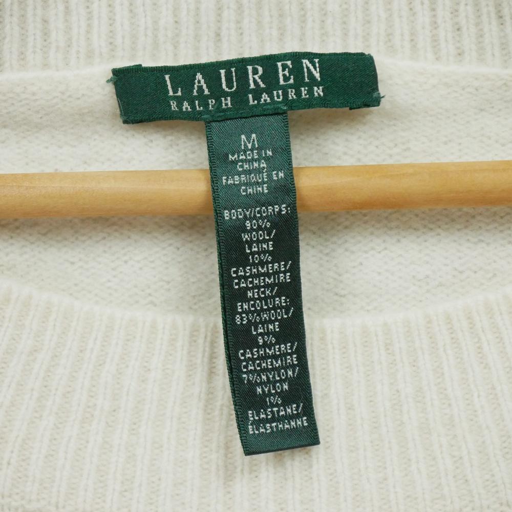 Sportswear - Ralph Lauren Pull laine et cachemire Femme Taille M Blanc #QWE1036 - photo 7