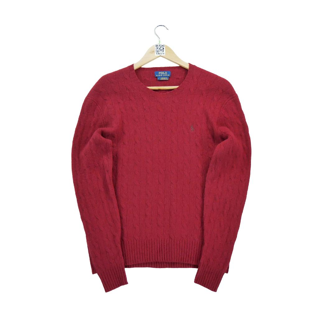 Golf - Polo Ralph Lauren Pull en maille torsadée Laine et Cachemire Femme Taille L Rouge #QWE0714 - photo 1