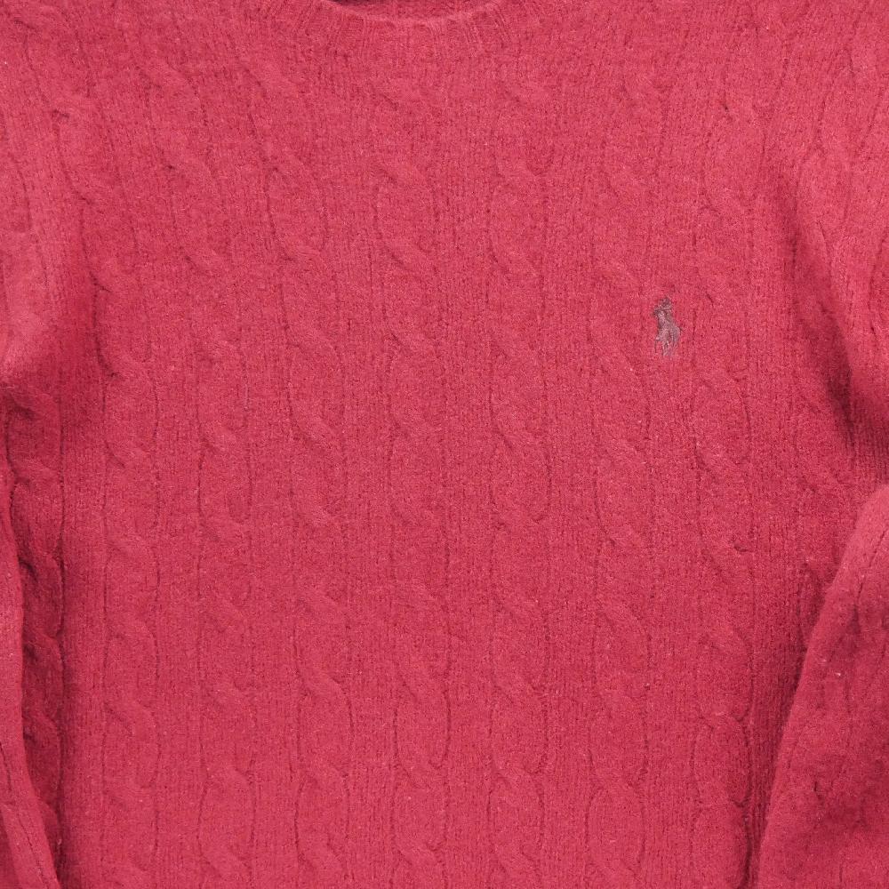 Golf - Polo Ralph Lauren Pull en maille torsadée Laine et Cachemire Femme Taille L Rouge #QWE0714 - photo 3