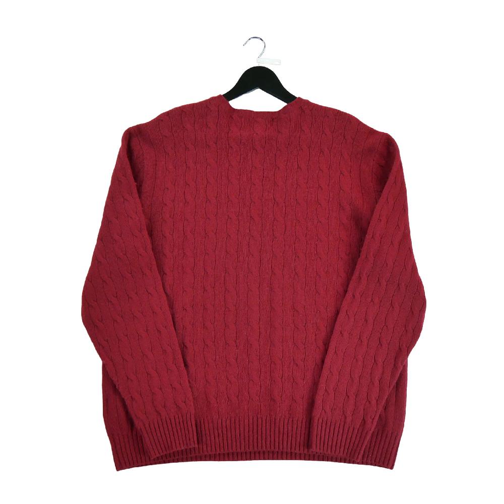 Golf - Polo Ralph Lauren Pull en maille torsadée Laine et Cachemire Homme Taille 2XL Rouge #QWE3008 - photo 2