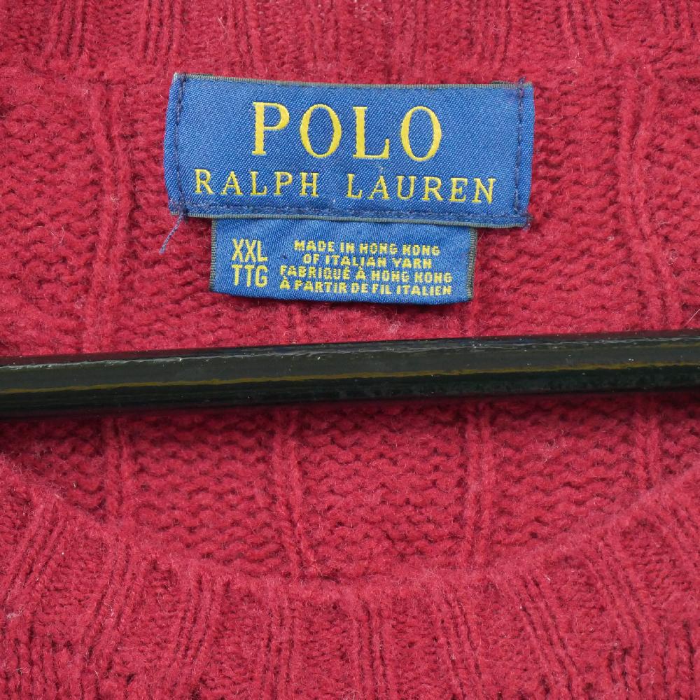 Golf - Polo Ralph Lauren Pull en maille torsadée Laine et Cachemire Homme Taille 2XL Rouge #QWE3008 - photo 6