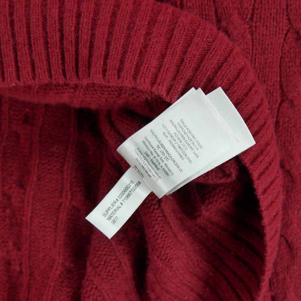 Golf - Polo Ralph Lauren Pull en maille torsadée Laine et Cachemire Homme Taille 2XL Rouge #QWE3008 - photo 8