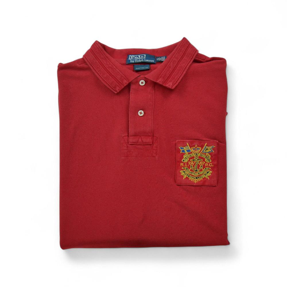 Sportswear - Polo Ralph Lauren Polo manches courtes Bleecker St New York City Homme Taille XL Rouge #QWE7156 - photo 1