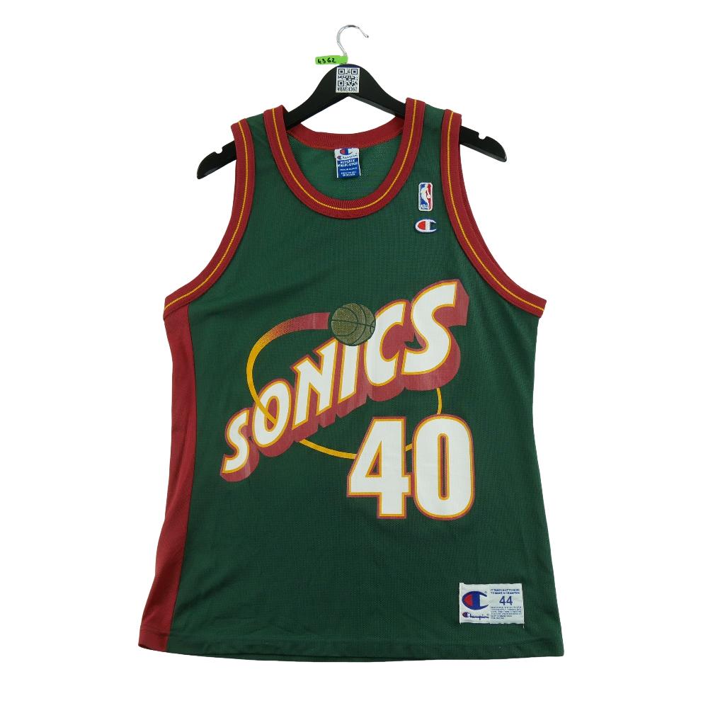 Basket-ball - Champion Maillot NBA Seattle Super Sonics Kemp Shawn 40 1995-1997 Taille L #QWE4362 - photo 1