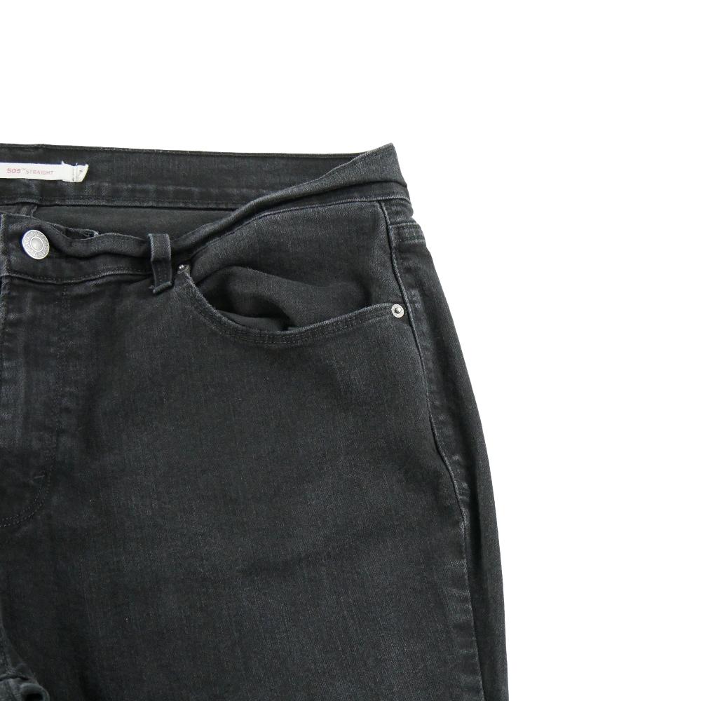 Sportswear - Levi Strauss Jean Levis 505 Straight Fit Denim Washed Black Taille W32/L28 Femme Noir #QWE0719 - photo 3