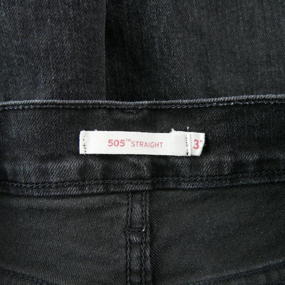 Sportswear - Levi Strauss Jean Levis 505 Straight Fit Denim Washed Black Taille W32/L28 Femme Noir #QWE0719 - photo 6