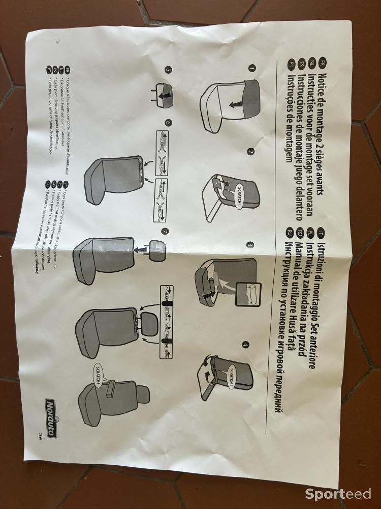 Sports automobile - Housses 2 sièges avant Norauto Rallye - NEUF – Noir liseré rouge – Universel, compatible airbag - photo 4