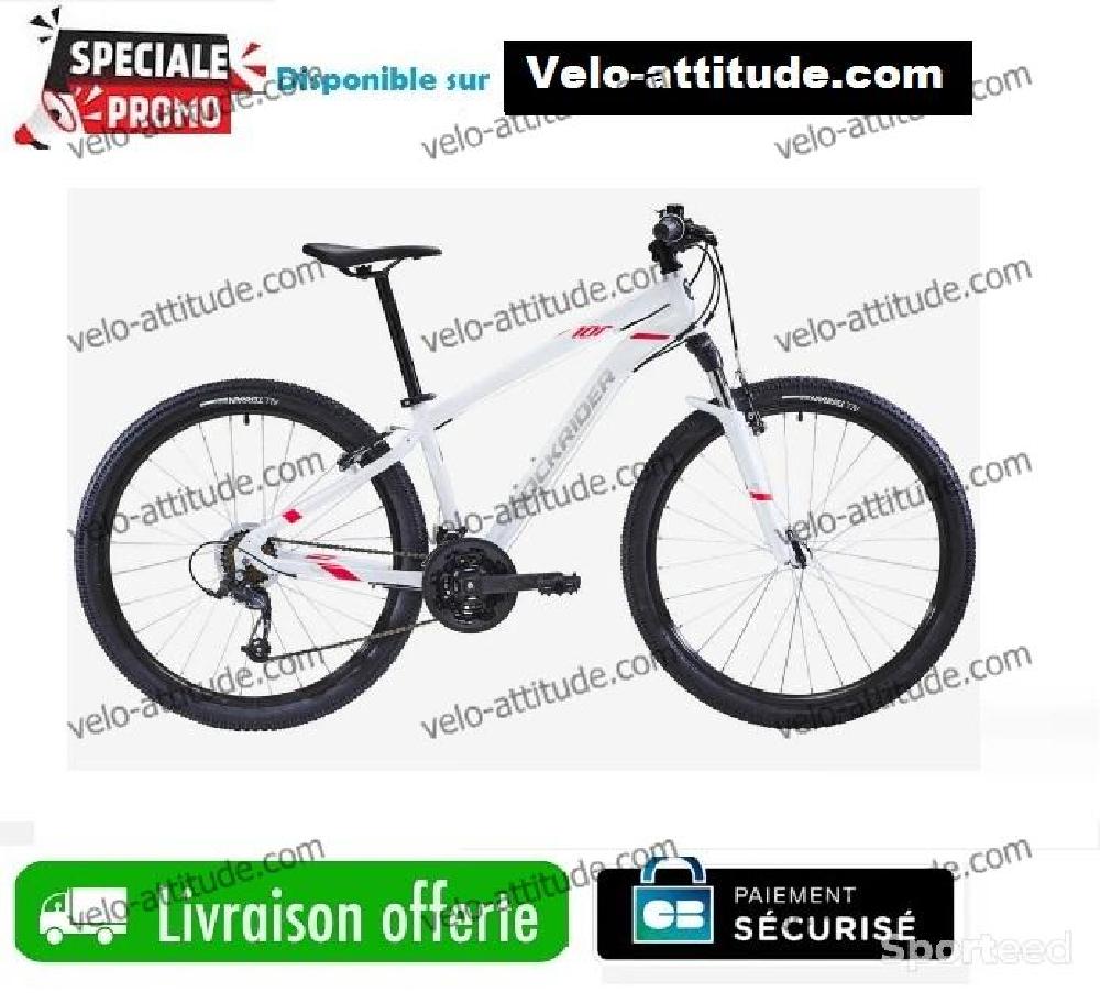 Vélo tout terrain - VTT - ROCKRIDER VÉLO VTT ST 100 FEMME BLANC ROSE 27,5 - photo 1