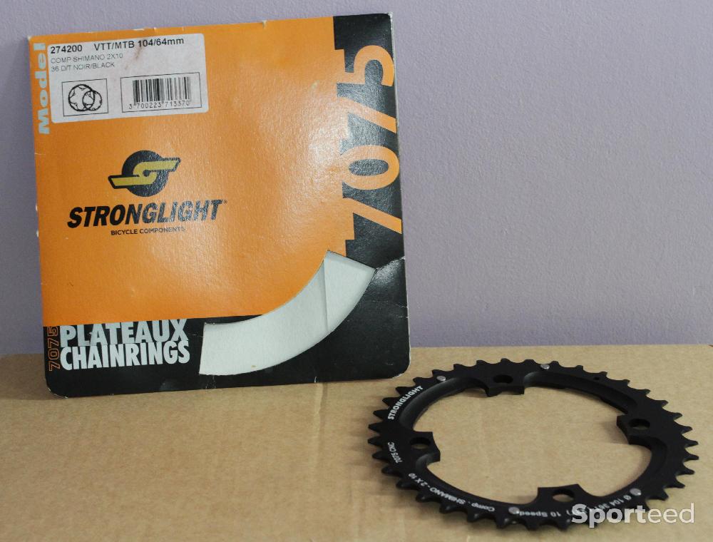 Vélo tout terrain - VTT - PLATEAU EXTÉRIEUR STRONGLIGHT ALU 7075 10V DOUBLE 4 TROUS 104MM 36T Neuf - photo 2