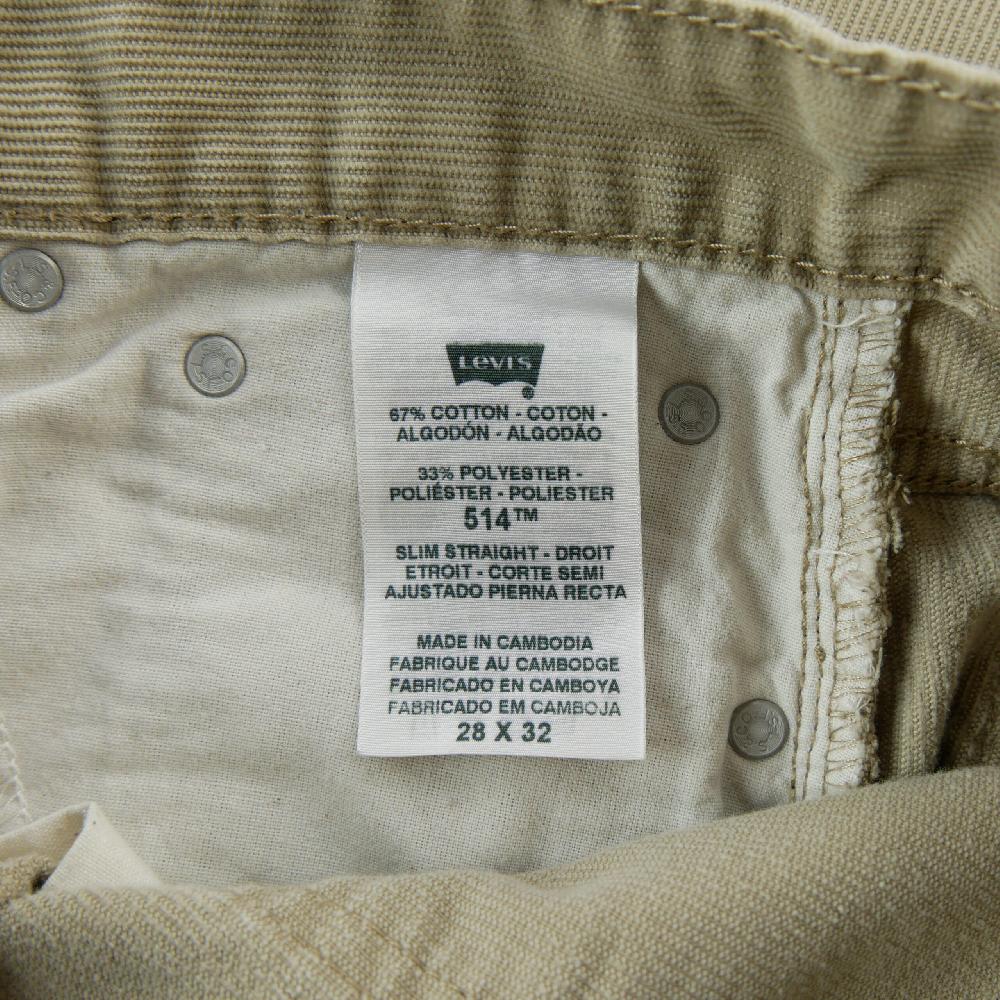 Sportswear - Levi Strauss Pantalon 514 Slim Straight Levis Velours côtelé Taille W28/L32 Homme Beige #QWE3464 - photo 7