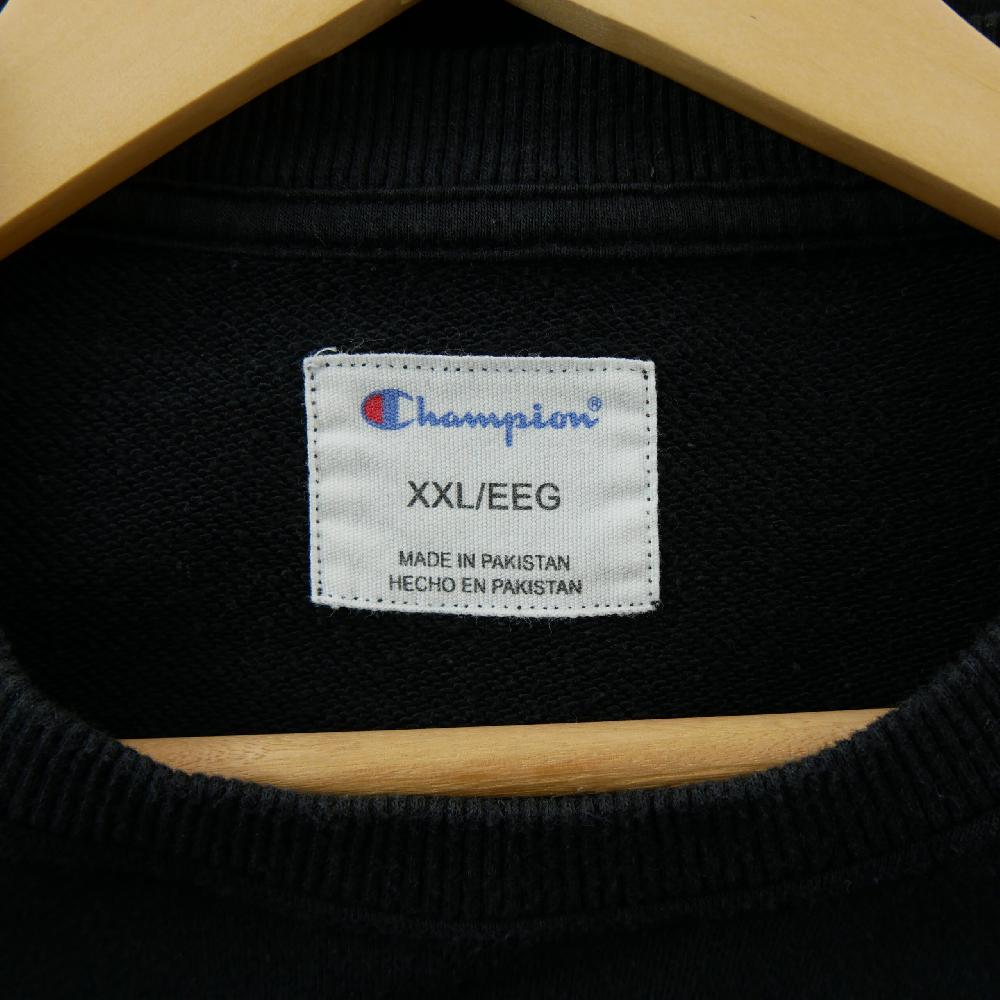 Sportswear - Champion Sweat Logo script brodé Patch C manche Col rond Coupe ample Homme Taille 2XL Noir #QWE7558 - photo 5