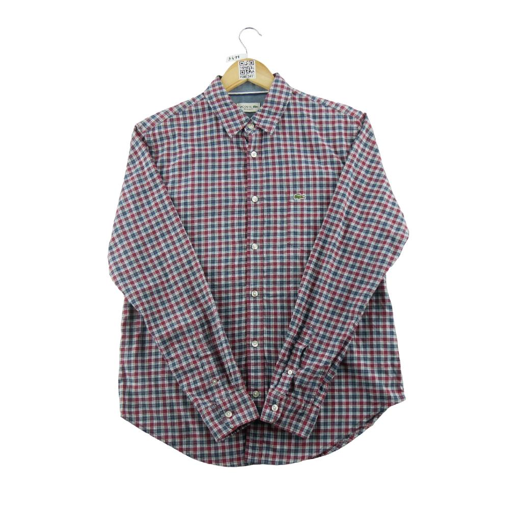 Randonnée / Trek - Lacoste Chemise classique Homme Taille M à carreaux Bordeaux - photo 1