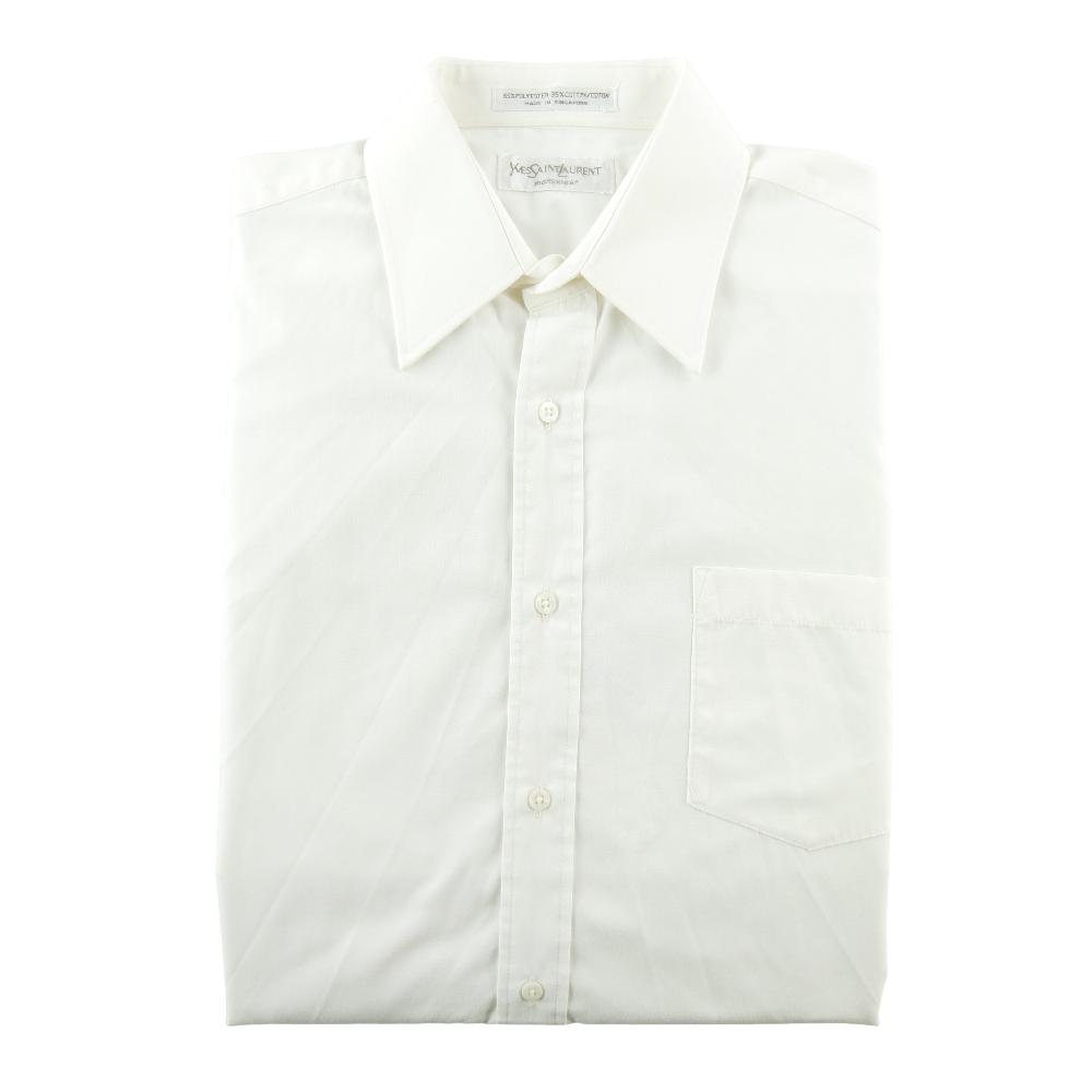 Sportswear - Yves Saint-Laurent Chemise classique Homme Taille M uni Blanc #QWE1682 - photo 3