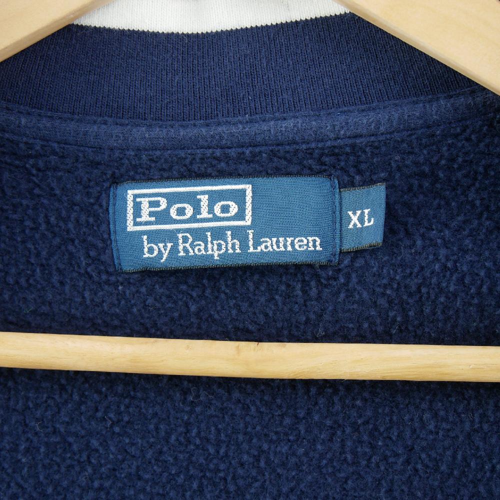 Sportswear - Polo Ralph Lauren Veste Pony brodé blanc Bandes blanches contrastées Homme Taille XL Marine #QWE4434 - photo 6