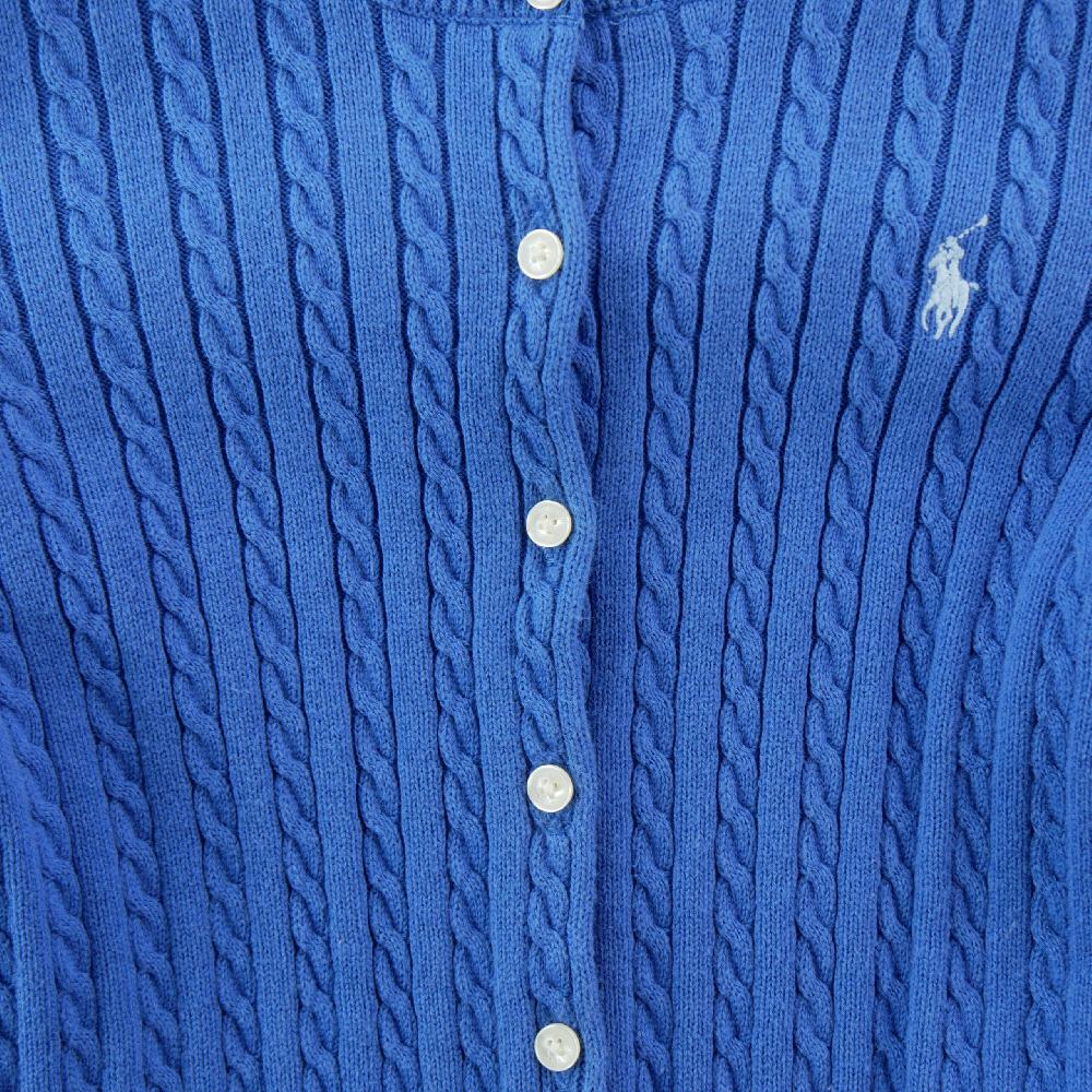 Sportswear - Polo Ralph Lauren Gilets Cable-Knit Cotton Cardigan Maille torsadée Fille Taille 7 ans Bleu #QWE0342 - photo 3