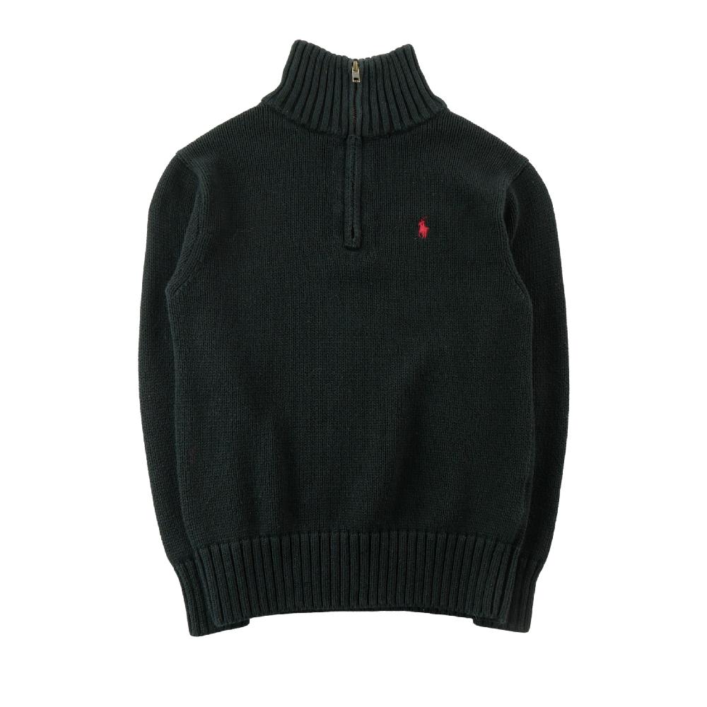 Sportswear - Polo Ralph Lauren Pull 1/4 zip Pony rouge brodé Col montant côtelé Garçon Taille 8 ans Noir #QWE7757 - photo 1