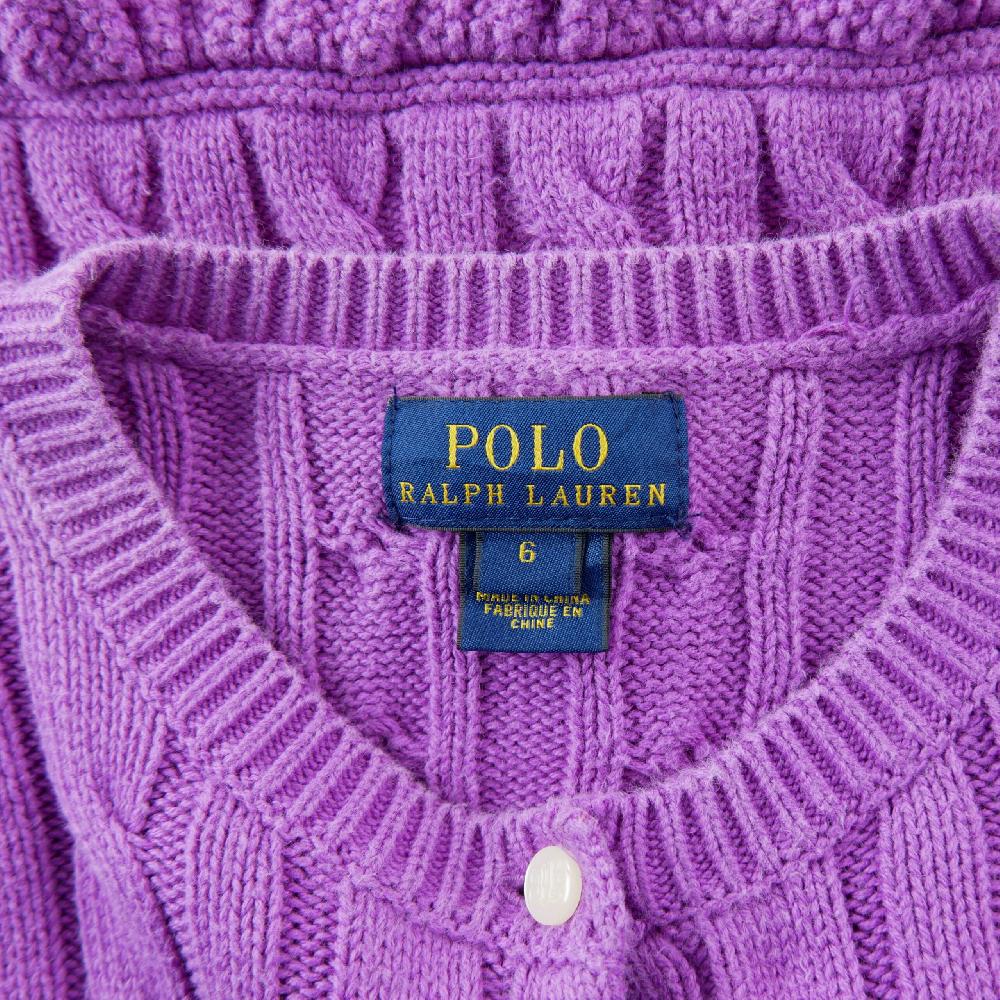 Sportswear - Polo Ralph Lauren Gilets Cable-Knit Cotton Cardigan Maille torsadée Fille Taille 6 ans #QWE7744 - photo 5