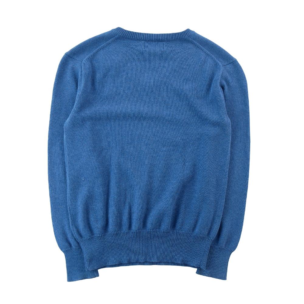 Sportswear - Polo Ralph Lauren Pull col V coton Pony brodé Maille fine Garçon Taille 8 ans Bleu #QWE7815 - photo 2