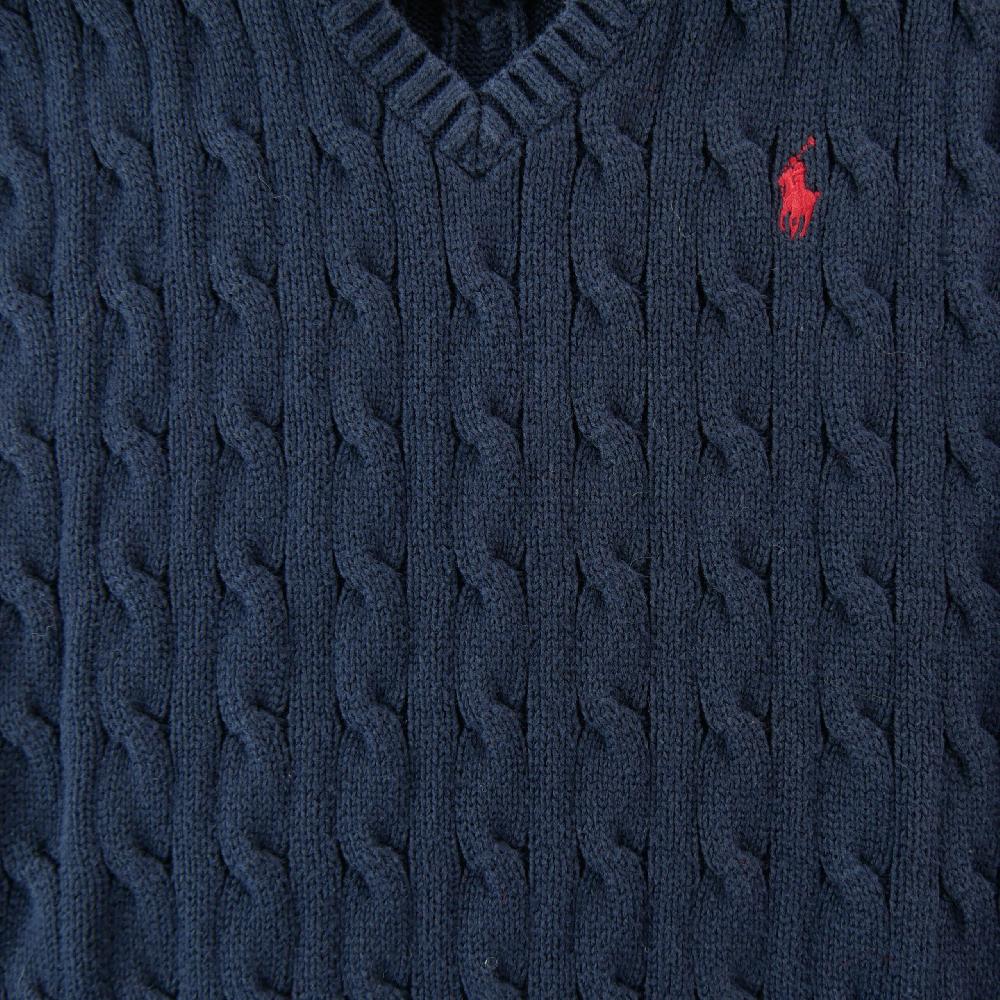Sportswear - Polo Ralph Lauren Pull Cable-Knit Sweater Vest Maille torsadée Col V Garçon Taille 8 ans #QWE7743 - photo 3