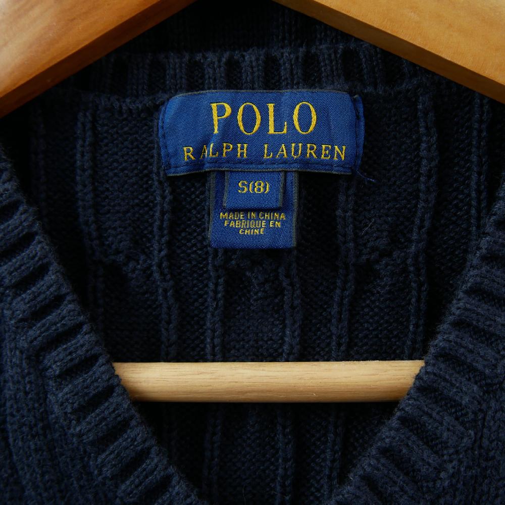 Sportswear - Polo Ralph Lauren Pull Cable-Knit Sweater Vest Maille torsadée Col V Garçon Taille 8 ans #QWE7743 - photo 5