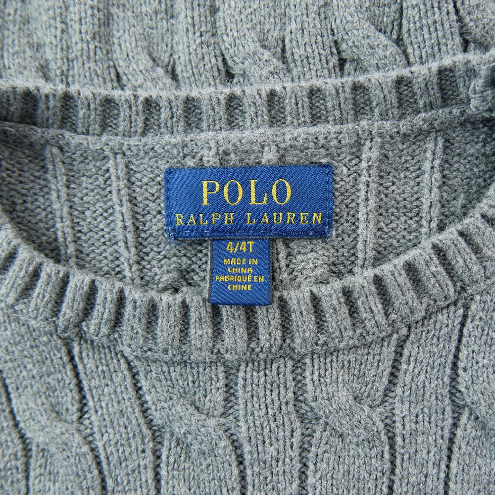 Sportswear - Polo Ralph Lauren Pull Cable-Knit Cotton Sweater Maille torsadée Garçon Taille 4 ans Gris #QWE7754 - photo 4