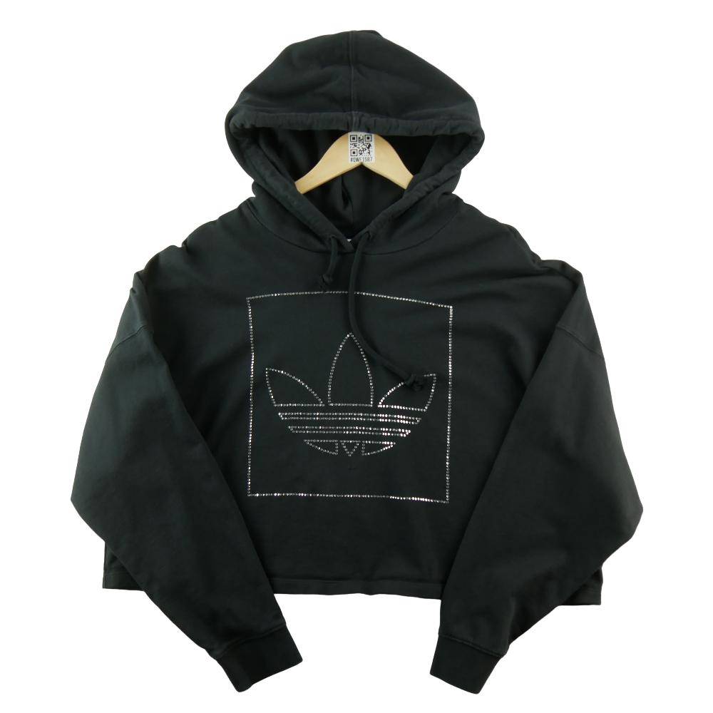 Fitness / Cardio training - Adidas Sweat à capuche Crop Hoodie Femme Taille L Noir #QWE1587 - photo 1