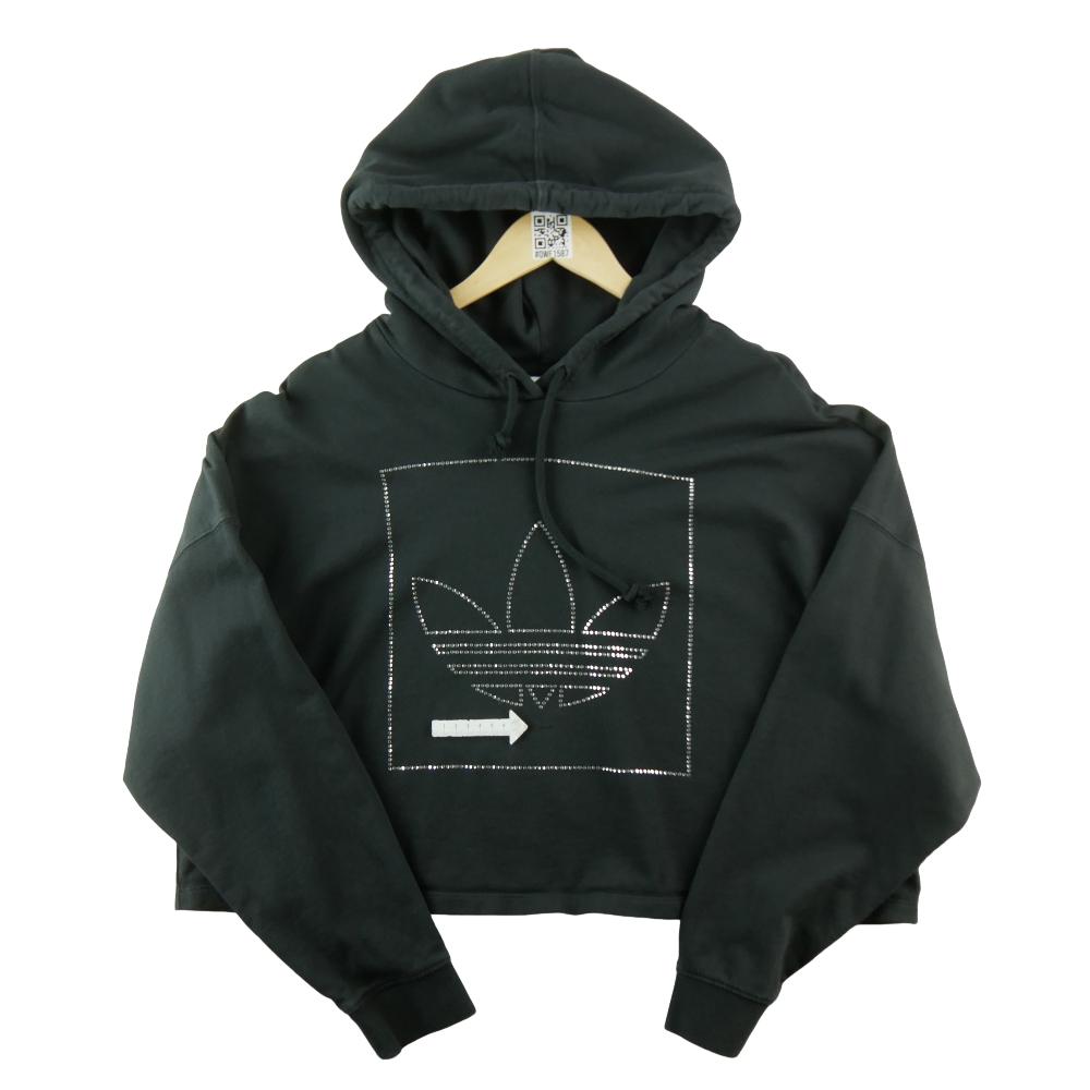 Fitness / Cardio training - Adidas Sweat à capuche Crop Hoodie Femme Taille L Noir #QWE1587 - photo 2