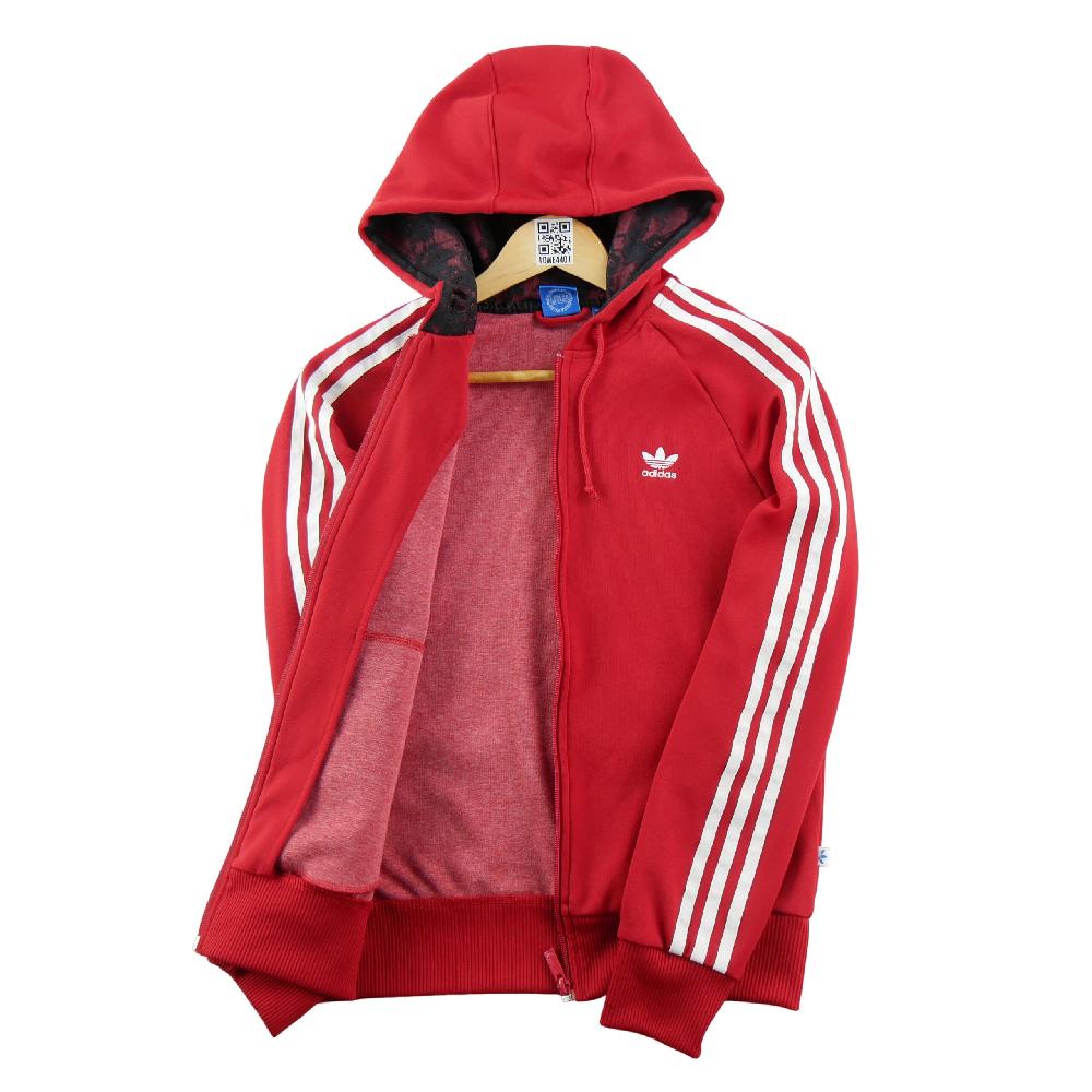 Sportswear - Adidas Sweat à capuche Girly Zip Hoody 3-Stripes Trefoil Femme Taille M Rouge #QWE4401 - photo 3