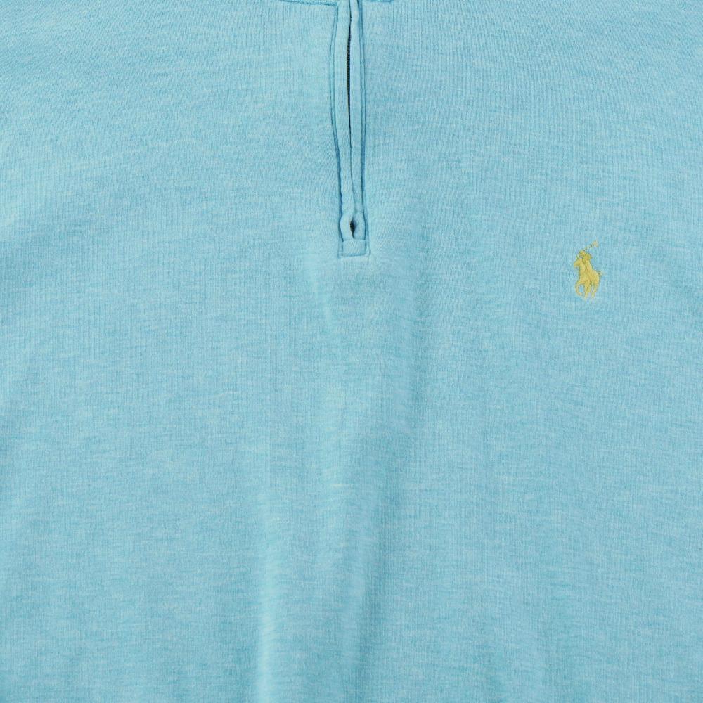 Sportswear - Polo Ralph Lauren Sweat 1/4 zip Col camionneur Cavalier Polo brodé Homme Taille L Bleu #QWE0521 - photo 4