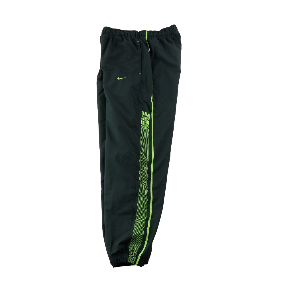 Sportswear - Nike Jogging Track Pants Nylon Look Mesh Lining Side Stripe Neon Green Retro Homme Taille L #QWE3467 - photo 3