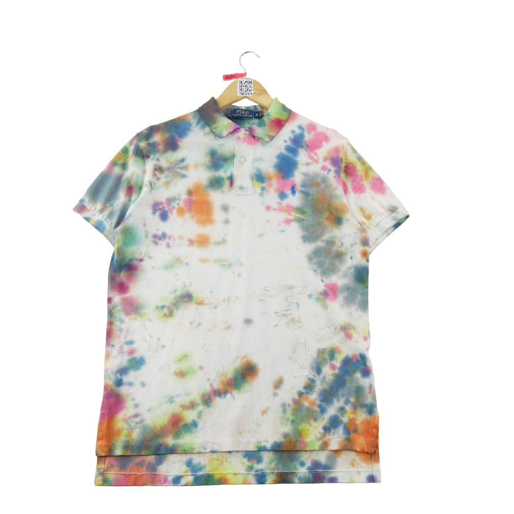 Golf - Polo Ralph Lauren Polo manches courtes Classic Fit Tie-Dye Mesh Col côtelé Homme Taille M #QWE2096 - photo 2
